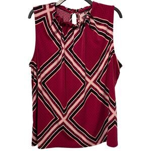Croft and Barrow Shell Tank Top Raspberry Pink Diamond XL